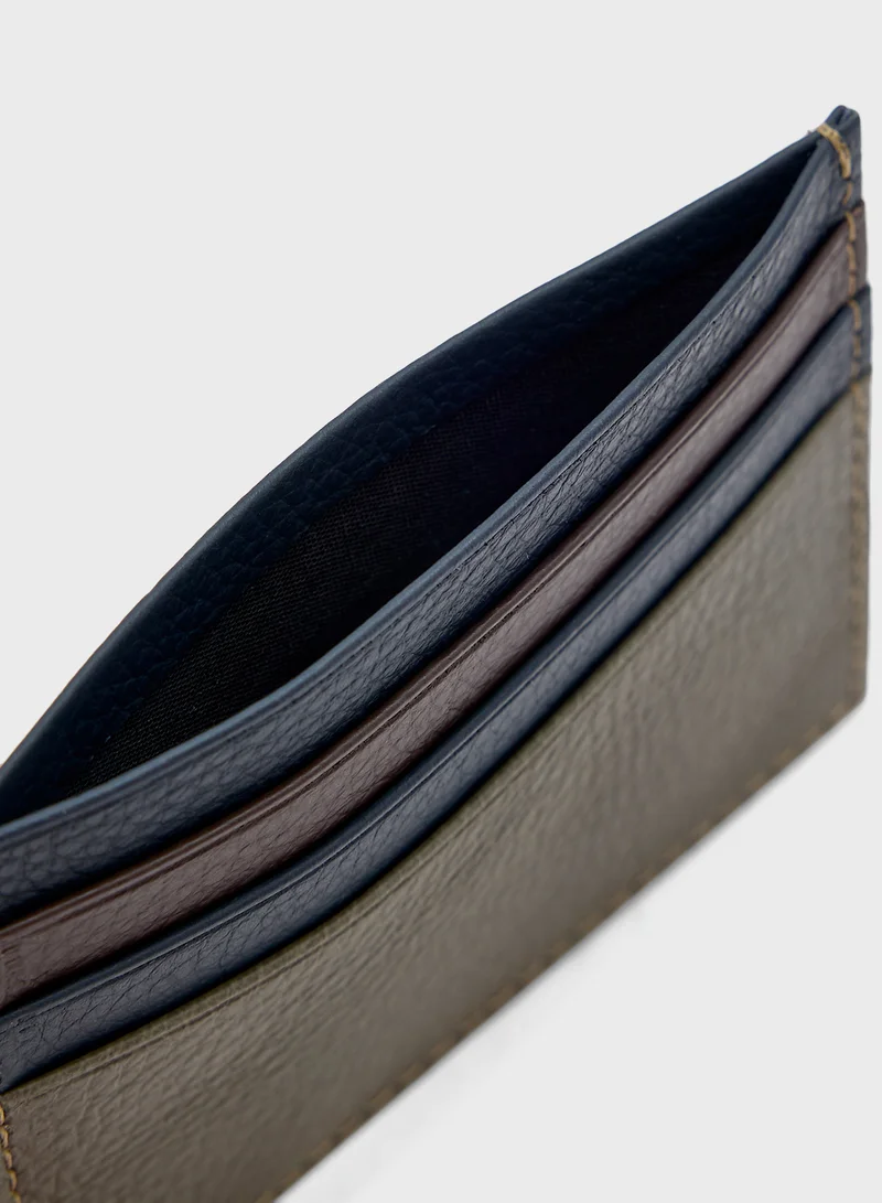 روبرت وود Genuine Leather Color Block Card Holder