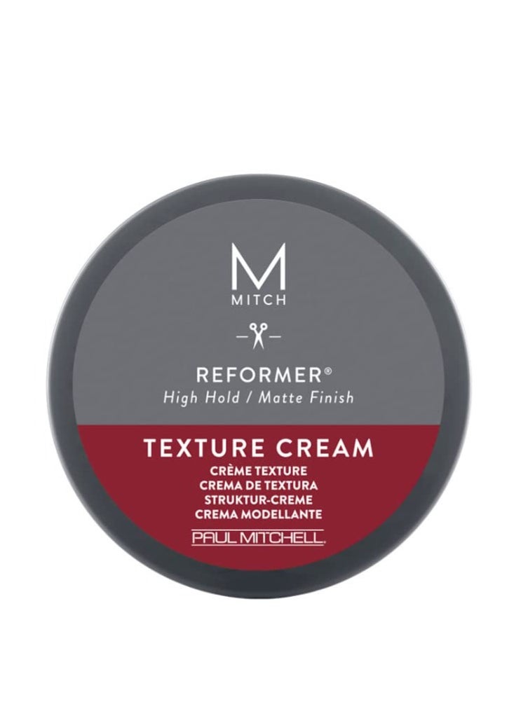 Mitch MITCH by Paul Mitchell Reformer Texture Cream for Men, High Hold, Matte Finish, For All Hair Types, Especially Fine to Medium Hair, 3 oz.  - Image 1