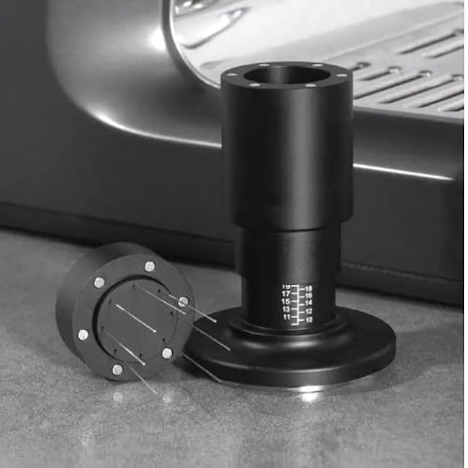 Excefore 2 In 1 Coffee Tamper 51Mm Stainless Steel Needles Espresso Coffee Tamper Spring Loaded Stainless Steel Ground Espresso Tamper Set For Barista Coffee Accessories Aluminium Handle - Image 3