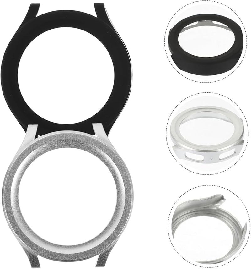 2pcs Tempered Glass Screen Protector for Smartwatch Black Silver Scratch Impact Resistant - Image 4