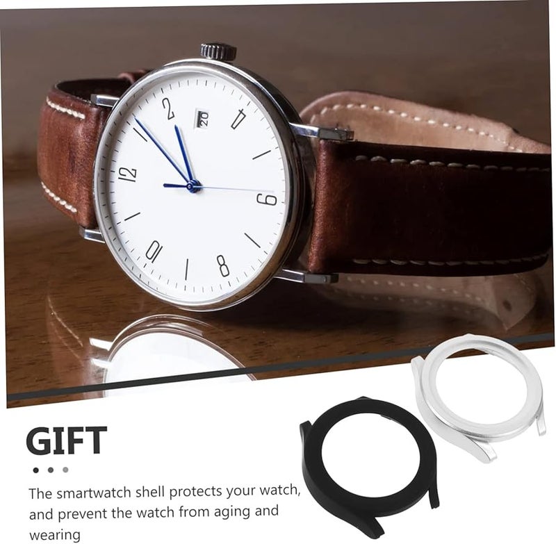 2pcs Tempered Glass Screen Protector for Smartwatch Black Silver Scratch Impact Resistant - Image 3