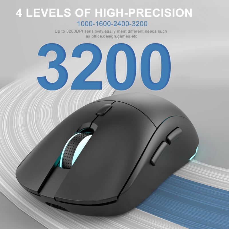 Wireless Mouse: White, Silent Click, Ergonomic Design - Stable Connection, Adjustable 1000/1600/2400/3200 DPI, Wide Compatibility for Home Office, Gaming, Travel & Daily Productivity - Image 4