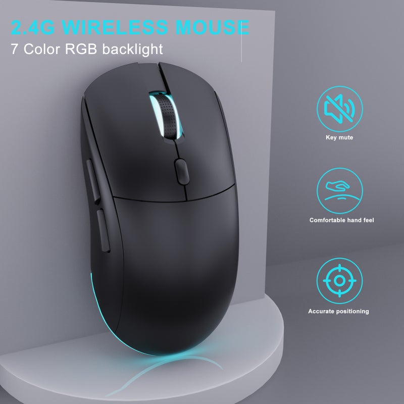 Wireless Mouse: White, Silent Click, Ergonomic Design - Stable Connection, Adjustable 1000/1600/2400/3200 DPI, Wide Compatibility for Home Office, Gaming, Travel & Daily Productivity - Image 2
