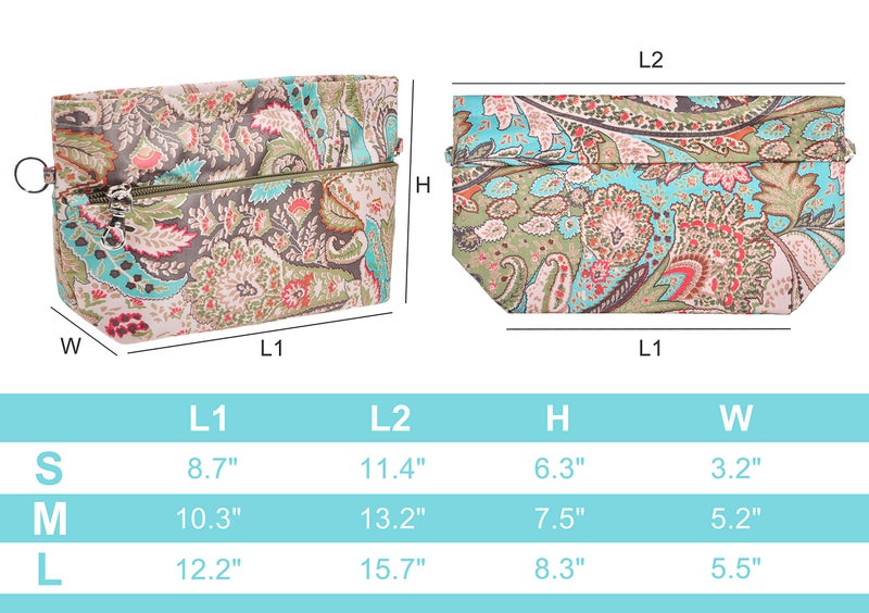 Vercord Purse Organizer Insert Bag Tote Handbags Pocketbook Inserts Organizers Zipper 11 Pockets Peacock Flower Medium - Image 2