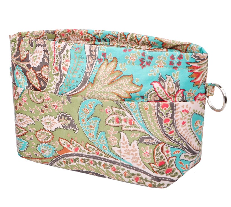 Vercord Purse Organizer Insert Bag Tote Handbags Pocketbook Inserts Organizers Zipper 11 Pockets Peacock Flower Medium - Image 1