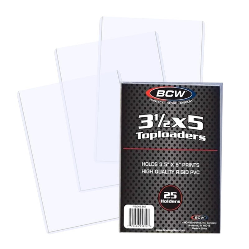 BCW 35x5 Topload Holder 25 Pack Premium Rigid Plastic Protector Case for Trading Cards Index Cards and Photos Perfect Fit for Transformer TCG Magic The Gathering and More - Image 2
