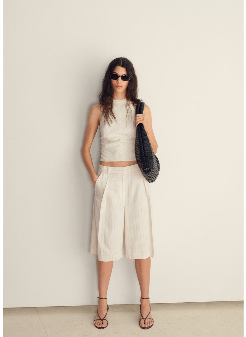 MANGO Striped Halter-Neck Top  - Image 4