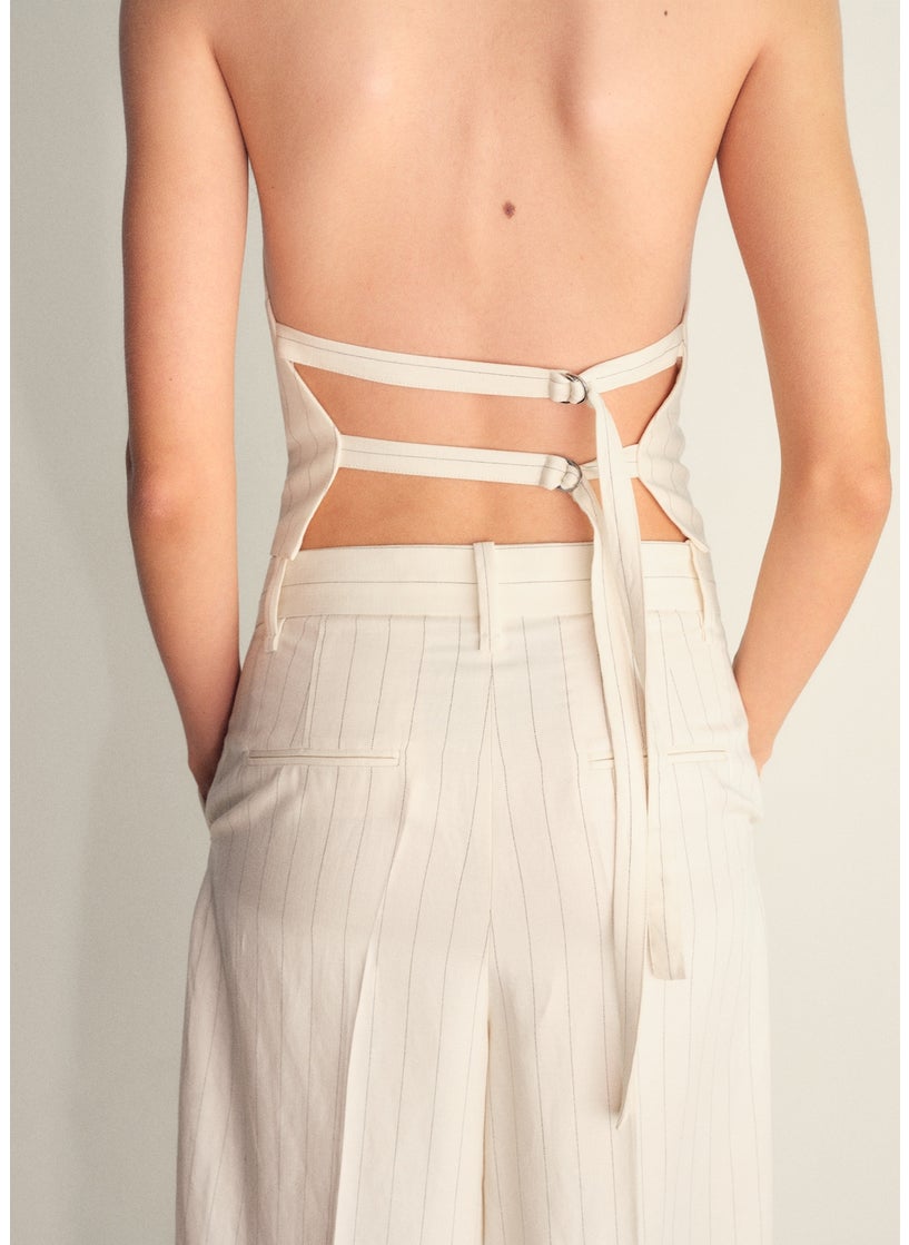 MANGO Striped Halter-Neck Top  - Image 2