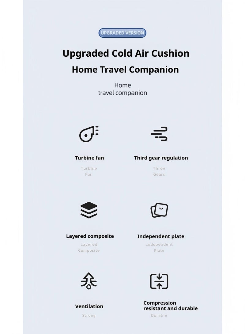 Beauenty Seat cushion summer with fan seat cushion ventilation office refrigeration seat breathable usb heat dissipation cooling honeycomb gel ice pad (USB6 fan gel blue) - Image 4