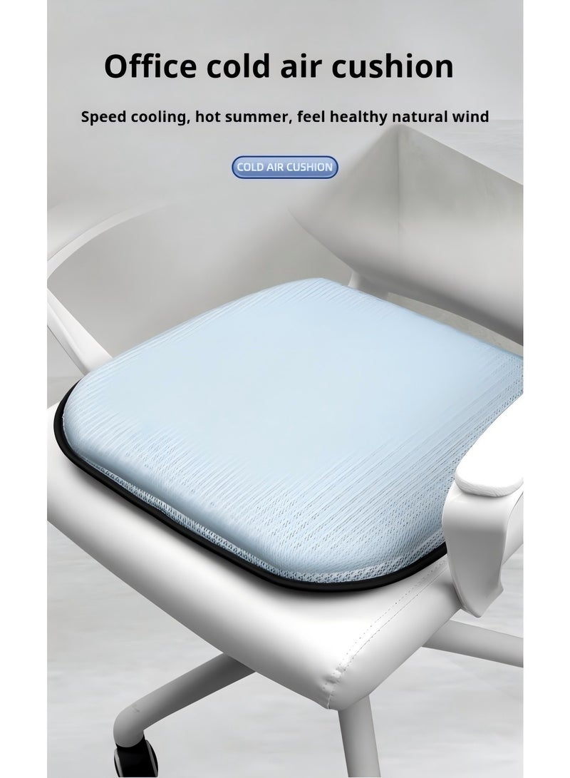Beauenty Seat cushion summer with fan seat cushion ventilation office refrigeration seat breathable usb heat dissipation cooling honeycomb gel ice pad (USB6 fan gel blue) - Image 2