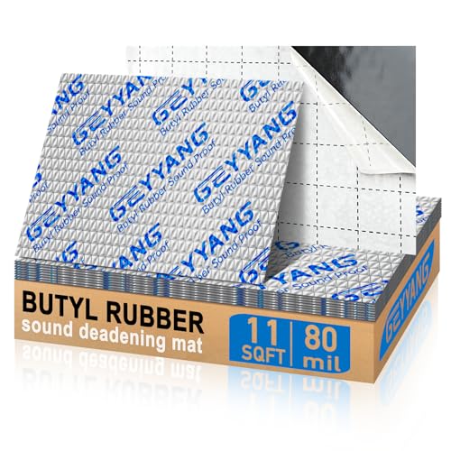 G GEYYANG GEYYANG Car Sound Deadening Mat 80 mil 11 sqft Sound Deading Material for Cars Butyl Automotive Sound Deadener Noise Insulation and Vibration Dampening Material 10 pcs - Image 1