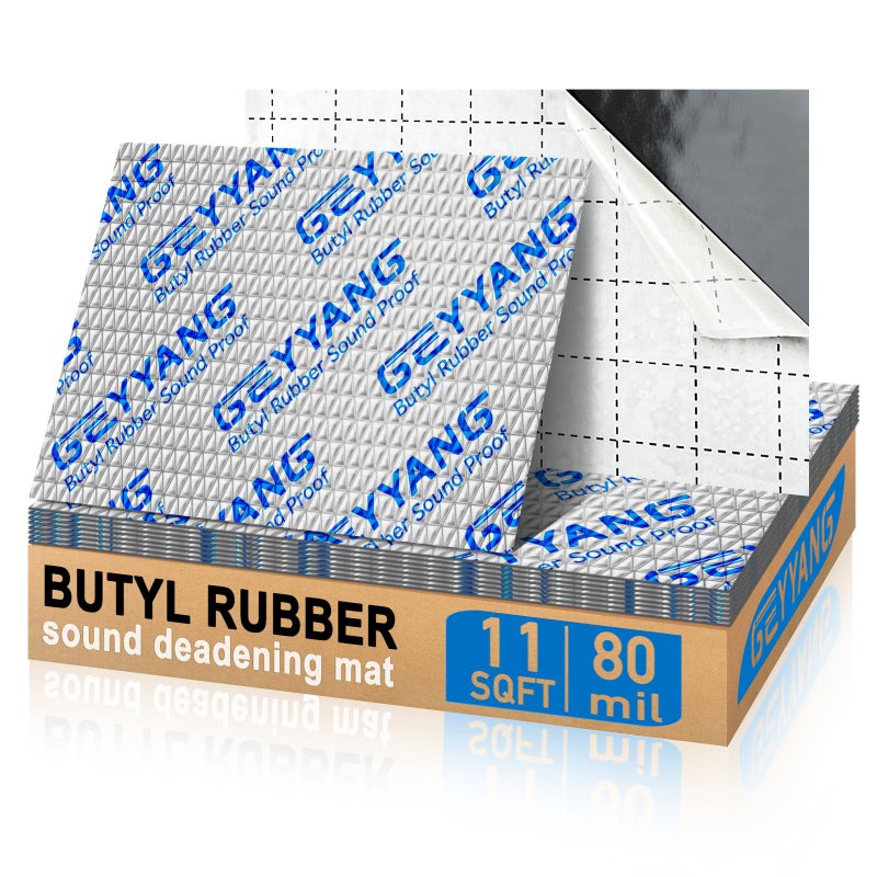 G GEYYANG GEYYANG Car Sound Deadening Mat 80 mil 11 sqft Sound Deading Material for Cars Butyl Automotive Sound Deadener Noise Insulation and Vibration Dampening Material 10 pcs - Image 3