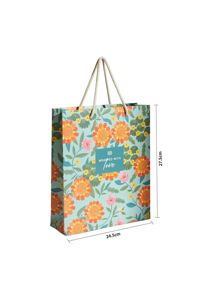 Chumbak  Marigold Gift Bag with Tag, Teal  | Best Price UAE