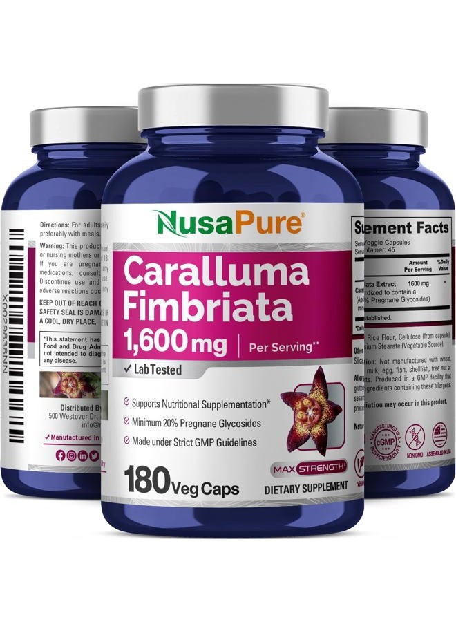 NusaPure Caralluma Fimbriata 1600mg - 180 Veggie Capsules (Non-GMO & Gluten Free) - Image 5