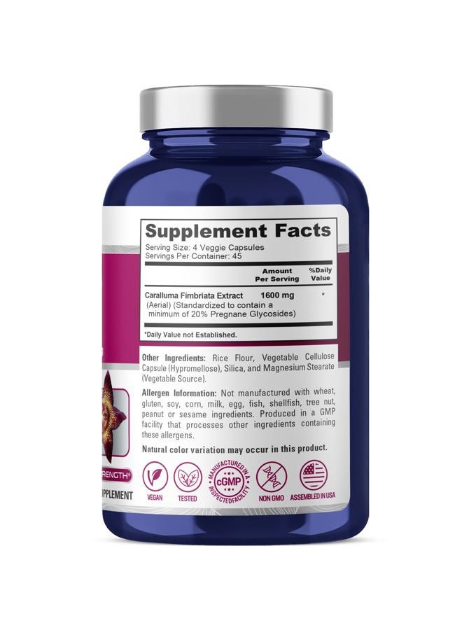 NusaPure Caralluma Fimbriata 1600mg - 180 Veggie Capsules (Non-GMO & Gluten Free) - Image 2