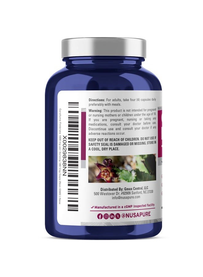 NusaPure Caralluma Fimbriata 1600mg - 180 Veggie Capsules (Non-GMO & Gluten Free) - Image 3