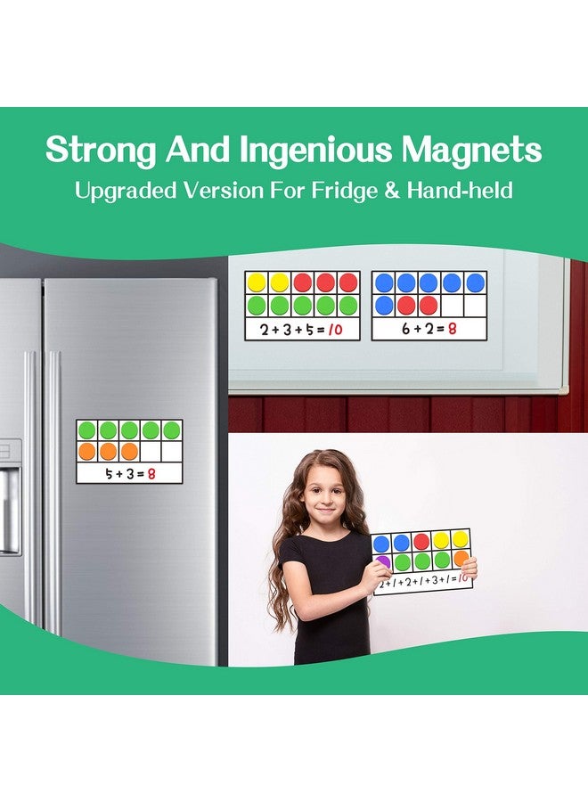 SpriteGru Magnetic Ten Frame Set,6 Frames(With Blank Writing Space) And 66 Colorful Discs With 2 Markers (Upgraded Version For Fridge & Hand Held) - Image 3