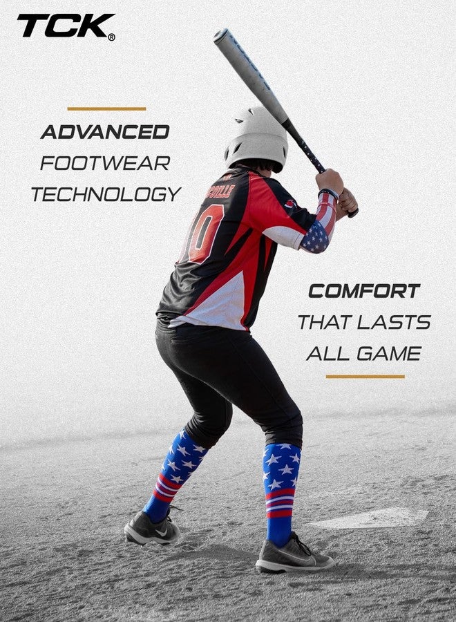 TCK USA American Flag Baseball Socks (Royal/Scarlet/White, Small) - Image 4