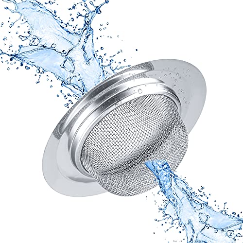 SOSUO 2Pcs Kitchen Sink Strainer, Stainless Steel Mesh Sink Drain Cover, Large Wide Rim 4.5" Diameter Sink Drain Strainer Basket Catcher - Image 5