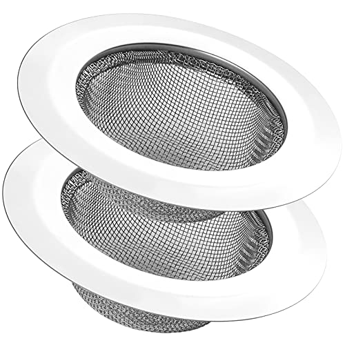 SOSUO 2Pcs Kitchen Sink Strainer, Stainless Steel Mesh Sink Drain Cover, Large Wide Rim 4.5" Diameter Sink Drain Strainer Basket Catcher - Image 1