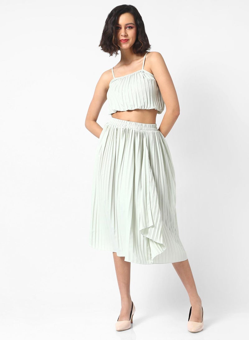 PINACOLADA Women's Ivory White Pleated Co-Ord Set For Casual Wear | Shoulder Straps | Sleeveless | Pull On Closure | Co-Ords Designed With Comfort Fit For Woman & Girls - Image 3