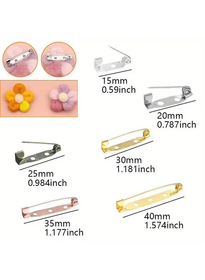 51 Pcs Golden Metal Safety Pins With Hole Badge Strap For DIY Crafts And Sewing Supplies - Image 5