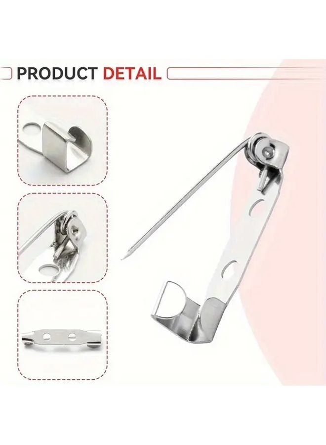 51 Pcs Golden Metal Safety Pins With Hole Badge Strap For DIY Crafts And Sewing Supplies - Image 3