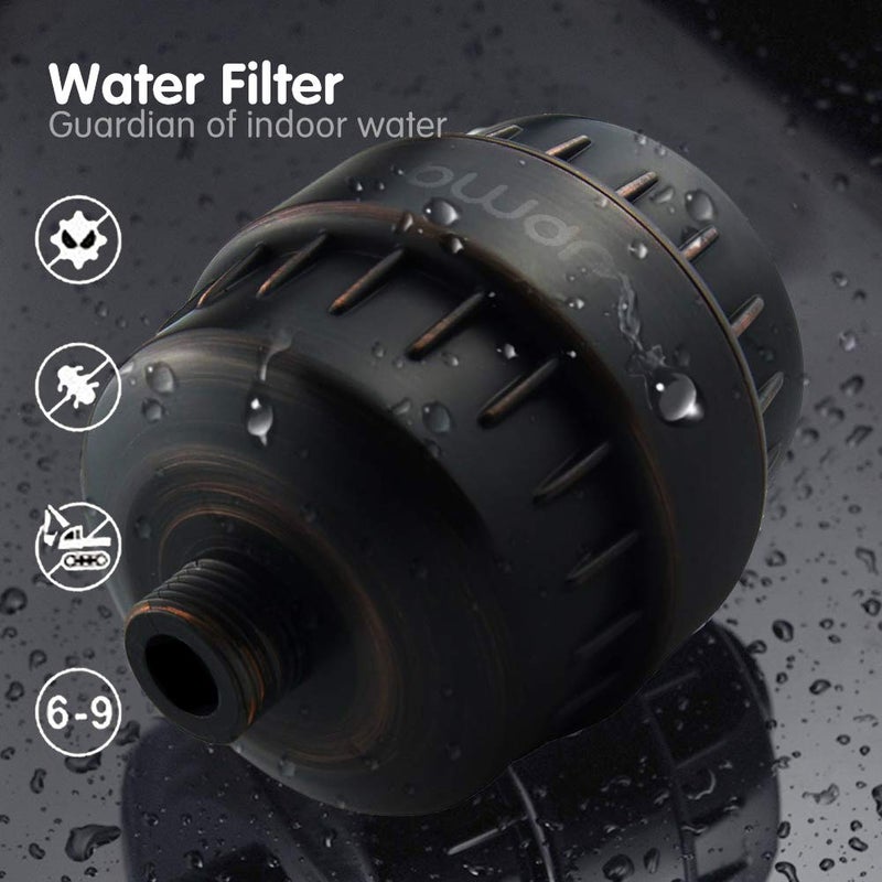 BWDM Shower Filter,Hard Water filter Shower Head Filter 15 Stage Cartridge Remove Chlorine Heavy Metals and Other Sediments,Vitamin C Water Softener Reduces Dry Itchy Skin,Dandruff BWDM(Oil-Rubbed Bronze) - Image 2