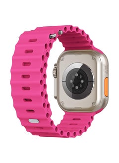 Color Fans Soft Silicone Ocean Sports Strap Compatible Apple Watch 41mm 40mm 38mm for Men Women, Adjustible Watch Band for Apple Watch SE/Series 9/8/7/6/5/4/3/2/1 - Barbie Pink  - Image 2