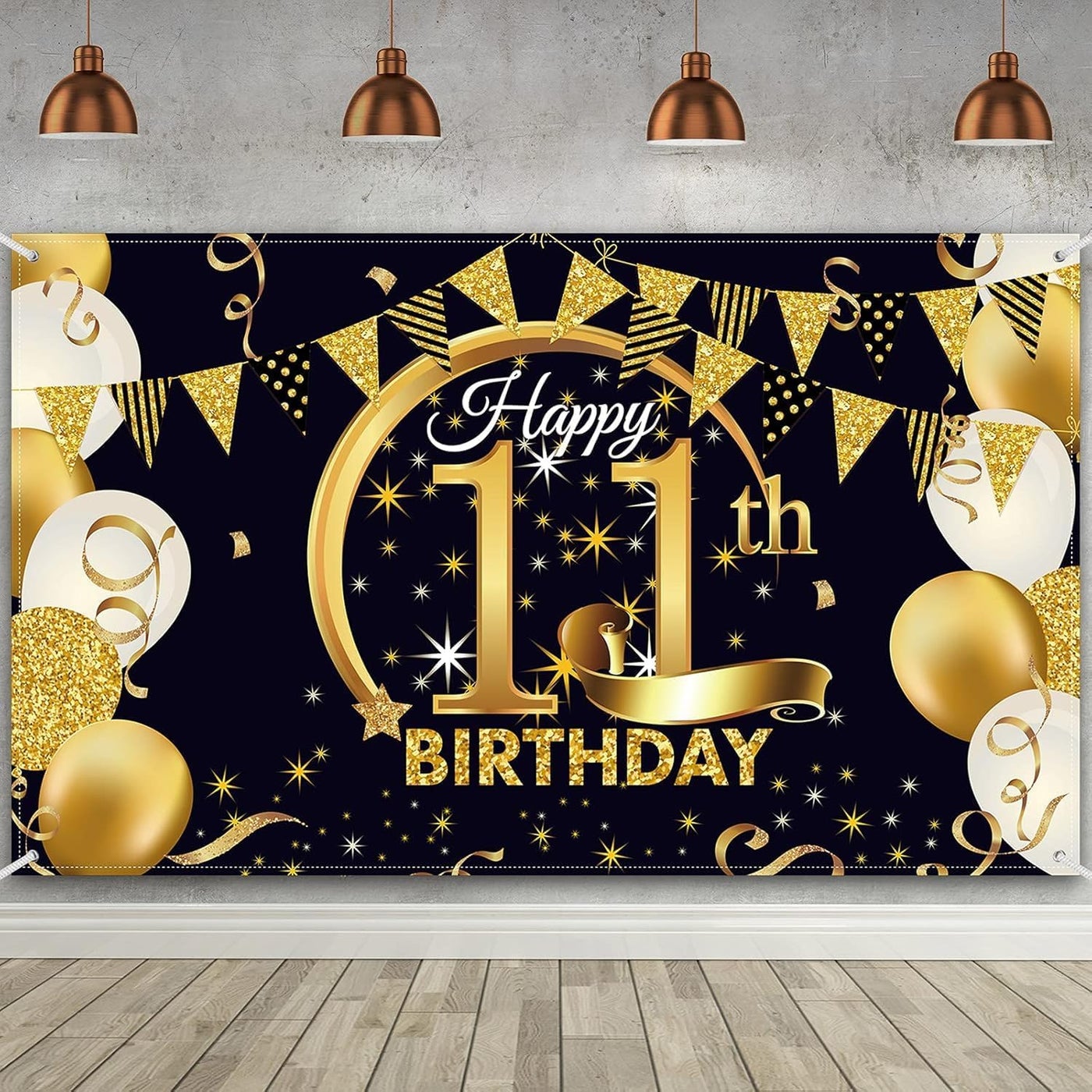 Al Raied Al Raied Extra Large Birthday Party Decoration Banner 11th Birthday Photo Booth Backdrop