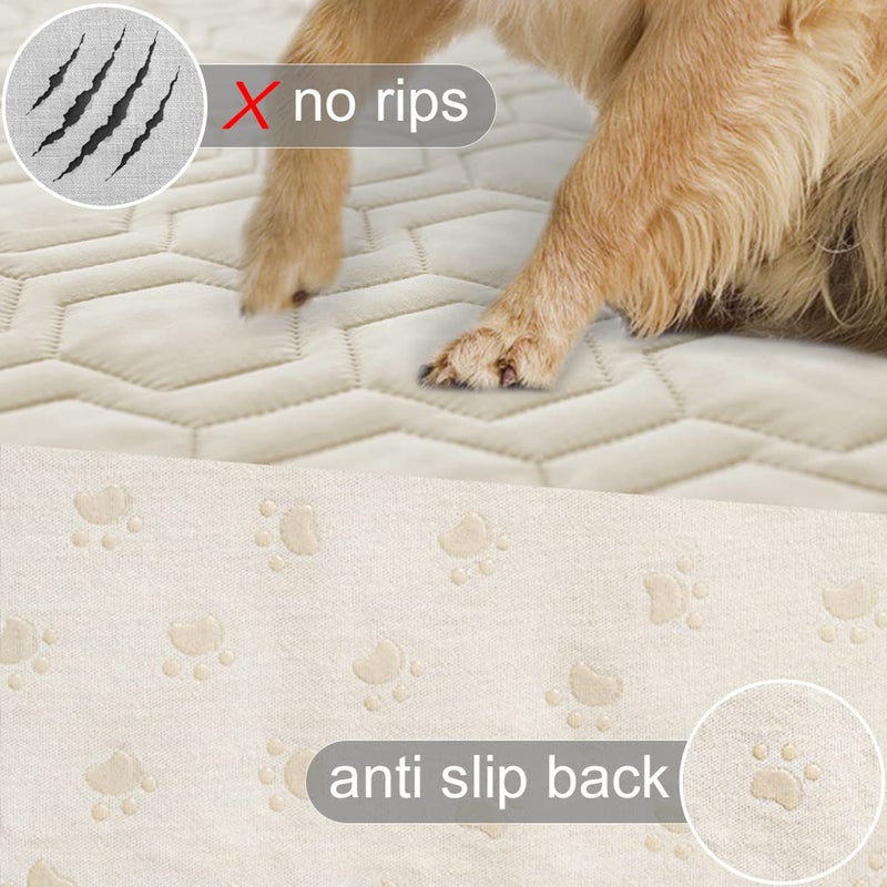Tcksstex Waterproof and Anti-Slip Dog Bed Cover and Pet Blanket Sofa Pet Bed Mat ï¼Œcar Incontinence Mattress Protectors Furniture Couch Cover for Most Cats Dogs, Petsï¼ˆ30x70-Ivoryï¼‰ - Image 3