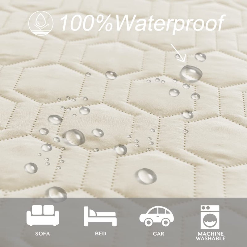 Tcksstex Waterproof and Anti-Slip Dog Bed Cover and Pet Blanket Sofa Pet Bed Mat ï¼Œcar Incontinence Mattress Protectors Furniture Couch Cover for Most Cats Dogs, Petsï¼ˆ30x70-Ivoryï¼‰ - Image 2