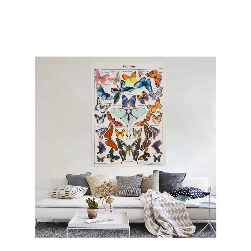 SOLARAE تطريز الفراشة الكلاسيكي البيج - تزيين جدران جمالي - Image 1