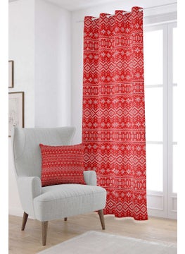 Cango Home Red Blue Christmas Themed Digital Printed Curtain CGH837-PR  - Image 1