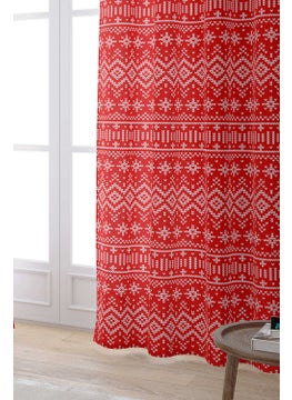 Cango Home Red Blue Christmas Themed Digital Printed Curtain CGH837-PR  - Image 2