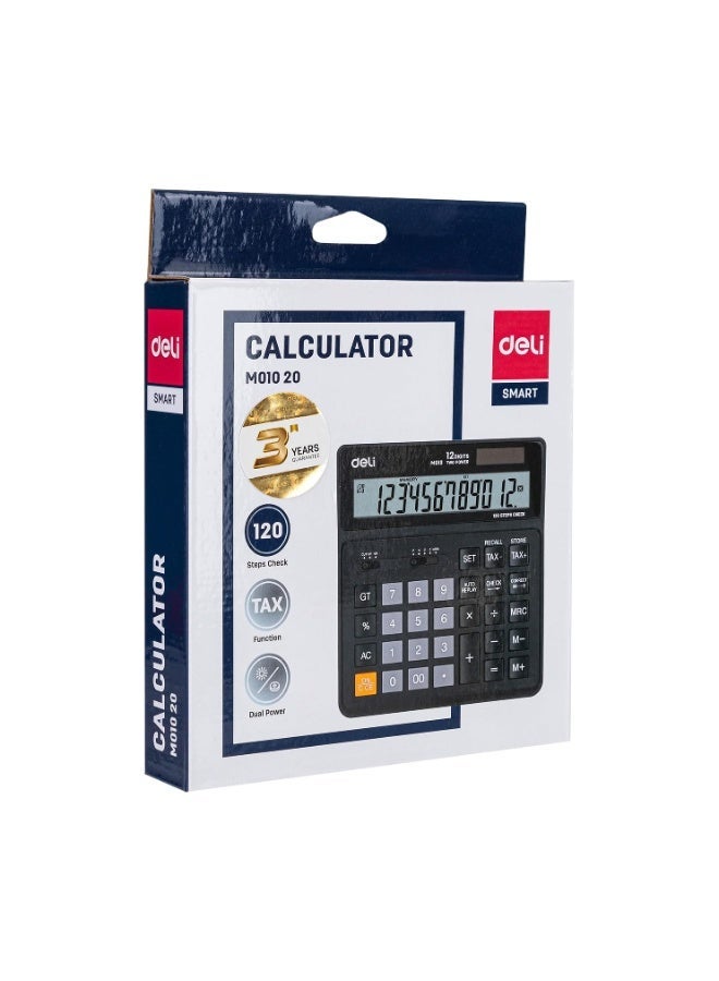 Deli M011 20 Desktop Calculator - 12 Digits with Tax Function - Image 1