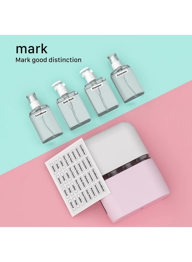 هاوس أوف كويرك زجاجات سفر مانعة للتسرب من البولي بروبلين 4 في 1، منتجات مستلزمات حمام مانعة للتسرب معتمدة من إدارة أمن النقل، سائل مُصنف يستخدم في جل الاستحمام والشامبو ومستحضرات العناية بالوجه والمنظف (وردي)، 50 مل - Image 2