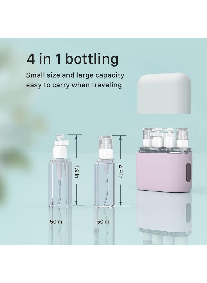 هاوس أوف كويرك زجاجات سفر مانعة للتسرب من البولي بروبلين 4 في 1، منتجات مستلزمات حمام مانعة للتسرب معتمدة من إدارة أمن النقل، سائل مُصنف يستخدم في جل الاستحمام والشامبو ومستحضرات العناية بالوجه والمنظف (وردي)، 50 مل - Image 4