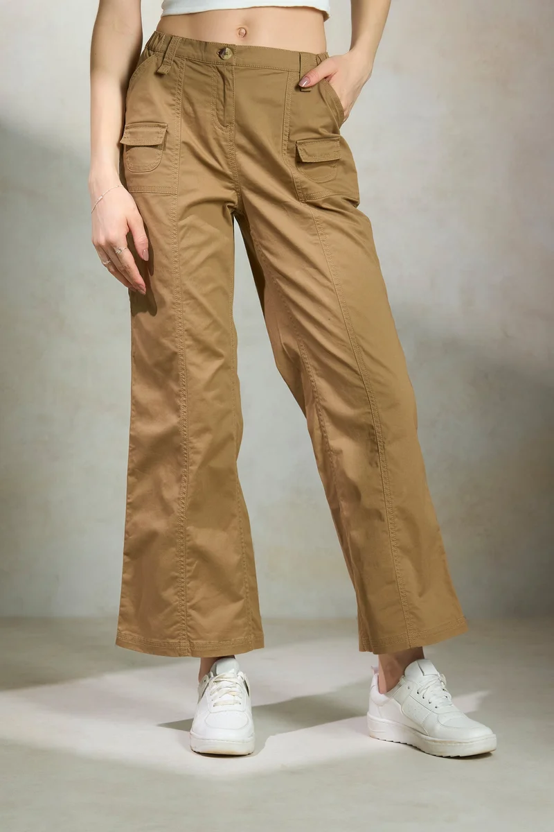 Virgio Virgio Women Mid-Rise Loose Fit Trousers