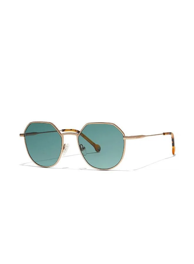 30Sundays Turn Up Ii,Men Sunglasses, Geometric Sunglasses, UV Protection: UV400 (Gold,Green)