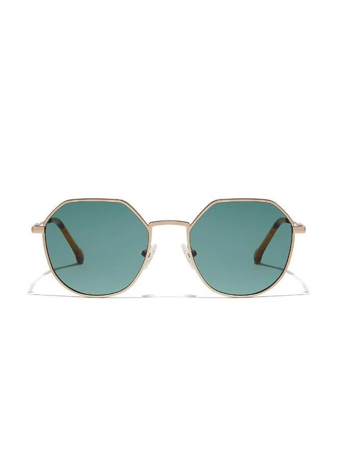 30Sundays Turn Up Ii,Men Sunglasses, Geometric Sunglasses, UV Protection: UV400 (Gold,Green)