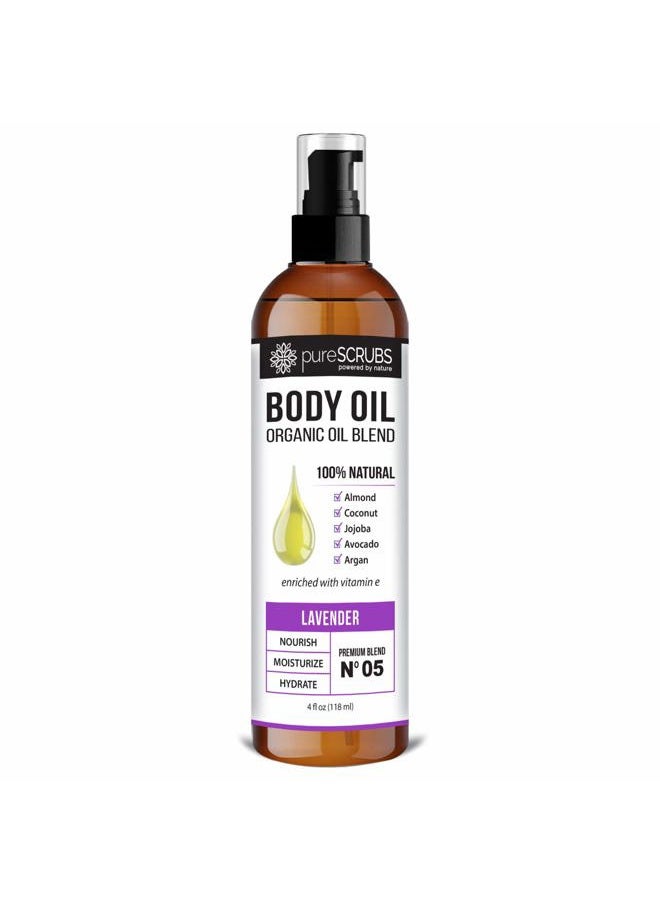 pureSCRUBS - Ultra Moisturizing Lavender Body Oil Spray for Dry Skin, Massage, Cuticles & More, Organic Blend of Jojoba, Argan, Coconut, Sweet Almond & Avocado Oils Enriched with Vitamin E, Lg 4oz - Image 1
