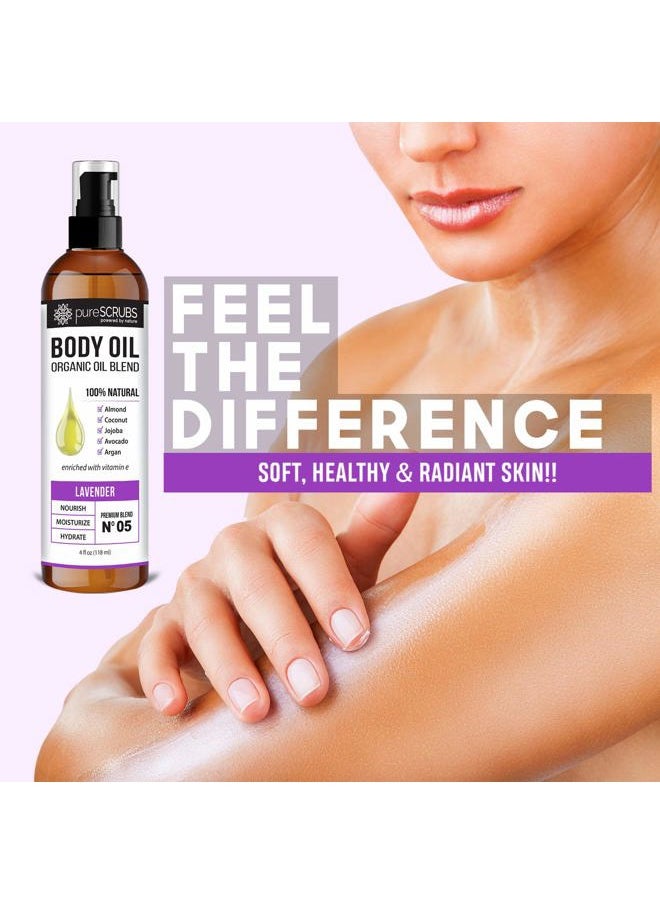 pureSCRUBS - Ultra Moisturizing Lavender Body Oil Spray for Dry Skin, Massage, Cuticles & More, Organic Blend of Jojoba, Argan, Coconut, Sweet Almond & Avocado Oils Enriched with Vitamin E, Lg 4oz - Image 1
