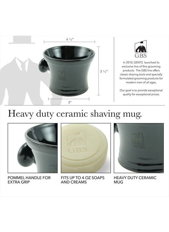 Men's Shaving Set- Butterfly Open Double Edge Razor, Shave Brush with dual stand, Shaving Mug with Knob Handle, Natural Shave Soap, 10 Replacement Razor Blades