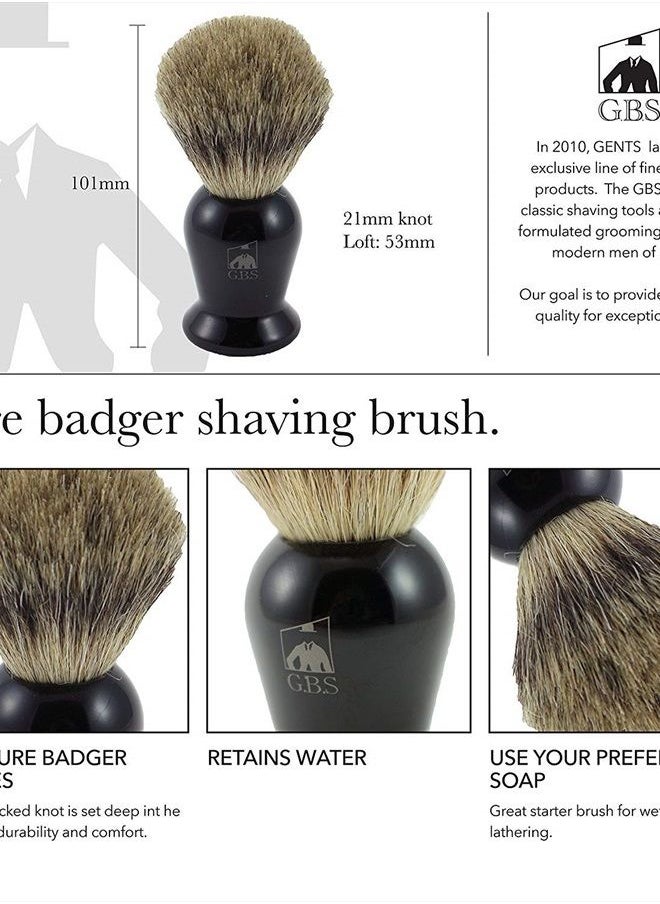 Men's Shaving Set- Butterfly Open Double Edge Razor, Shave Brush with dual stand, Shaving Mug with Knob Handle, Natural Shave Soap, 10 Replacement Razor Blades