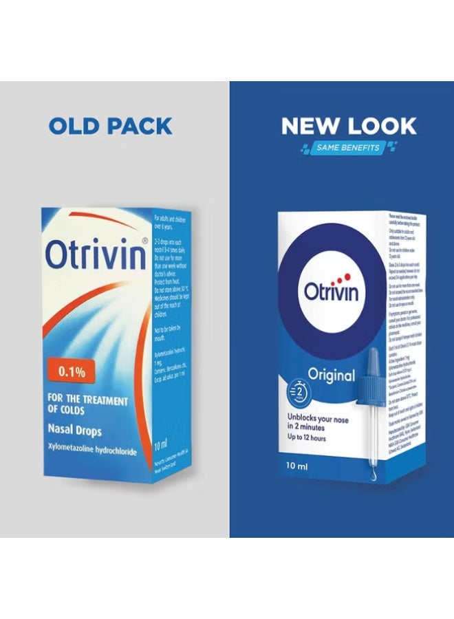 أوتريفين قطرات أوتريفين الأصلية للأنف للبالغين بتركيز 0.1% لعلاج انسداد الأنف، 10 مل - Image 2