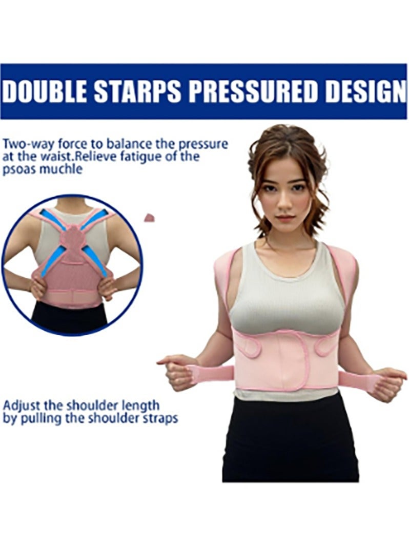 Bukela Back Brace and Posture Corrector for Women and Men, Back Straightener Posture Corrector, Scoliosis and Hunchback Correction, Back Pain, Spine Corrector, Support, Adjustable Posture Trainer, Pink - Image 3
