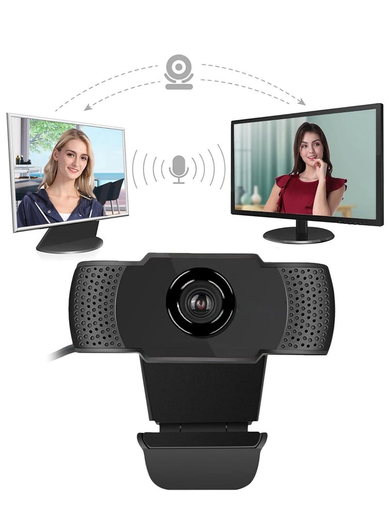 كاميرا ويب للكمبيوتر مع محرك أقراص USB 2.0 مجاني بدقة 1920 × 1080 وتردد 30 هرتز مع ميكروفون مدمج، كاميرا ويب بدقة 1080 بكسل لمكالمات الفيديو والتسجيل في الوقت الفعلي - Image 5