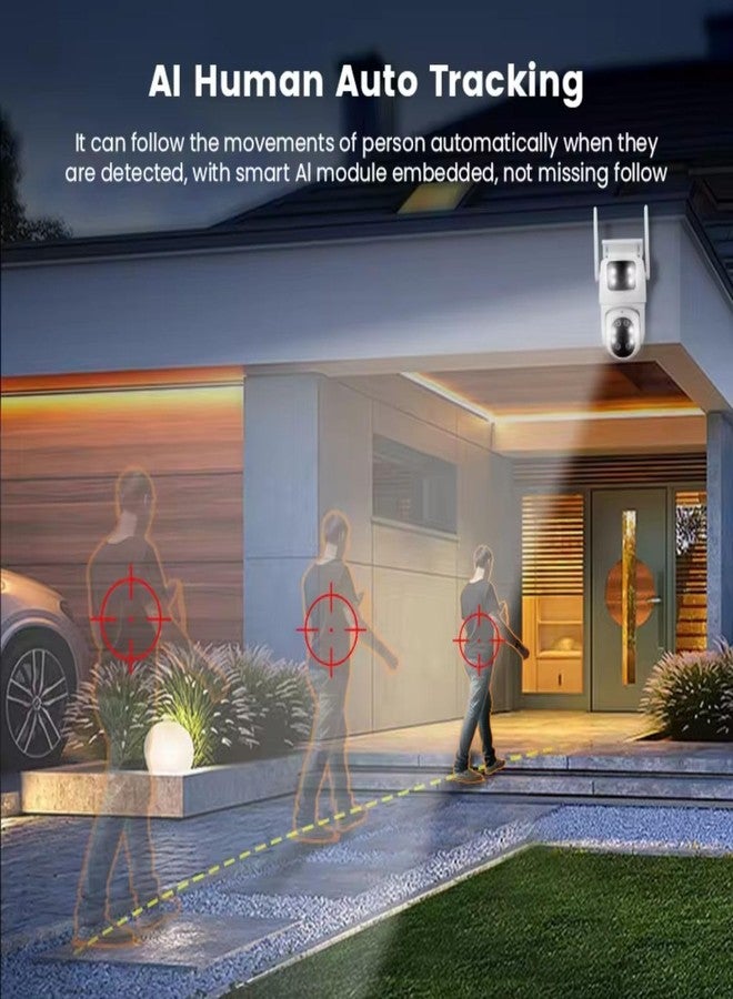 MAYUMI Weatherproof(66), 2 Way Talk, Motion Detect, Supports SD Card Up to 256 GB, Color Night Vision | 4G/5G SIM 5+5MP Dual Lens/Screen Pan & Tilt Zoom CCTV Outdoor Camera - Image 4