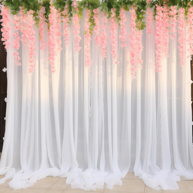 10ft X 10ft White Tulle Backdrop Curtain for Parites Sheer Backdrop Curtains Fabric Drapes for Wedding Ceremony Arch Party Stage Decorations